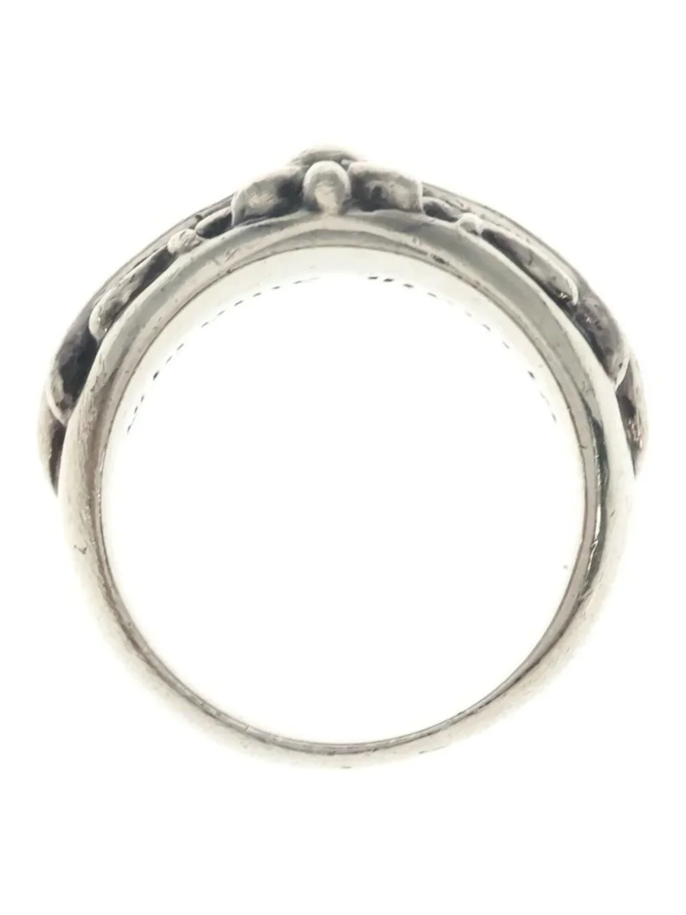 Chrome Hearts Flrl Floral Cross Ring Silver
